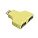 Produktbild taottao 1080P HDMI Port Stecker auf 2 weiblich 1 in 2 out Splitter Adapter Konverter, gelb