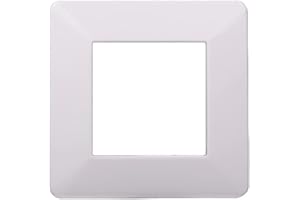 ZOREI Placca Compatibile Con Vimar Plana (2 Moduli / Posti, Bianco)