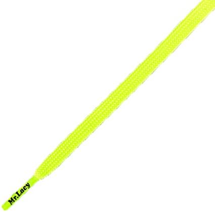 Mr Lacy Runnies Flat Sports Fashion Shoelaces Shoe Laces - Neon Lime Yellow