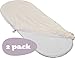 Shnuggle Moses Basket Fitted Sheets, Luxury 100% cotton, Cream, 2 Pack
