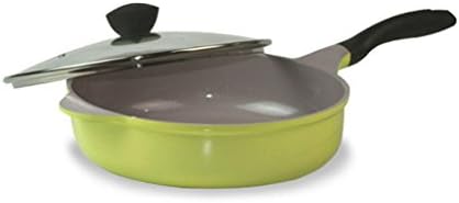 KK-UK-Cast aluminum non-stick frying pan no fumes / steak pan / pancake omelette pan (pan coating is black) , green , 280*65mm