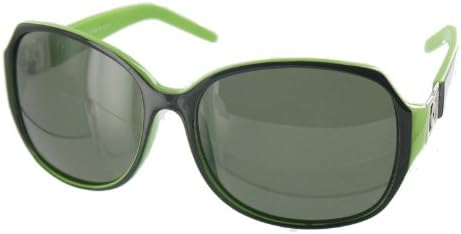 Reflex Eyewear Womens Ladies Designer Fashion Polarized Sunglasses Shades with Free Hard Case - Black Lens and Green Frame