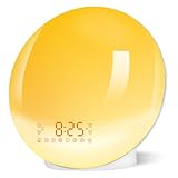 Sunrise Alarm Clocks, Wake Up Light With Sunrise Sunset Simulation Dual Alarms Bedside Night Lamps Snooze Function Fm Radio 8 Natural Sound 7 Colorful Atmosphere 7 Aurora Light Usb Charging Port