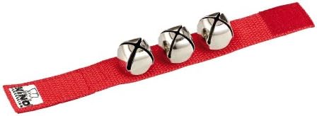 Nino PercussionWrist Bell Instrument - Musical Instrument for Children from 4 Years - With hook and loop fastener - Nylon, Red (NINO961R)