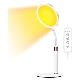 Trayvespace Sad Lamp, 1600k Amber Sad Light Therapy Lamp, 12w Light Therapy, 10 Adjustable Brightness & 3 Timer For Improved Sleep Quality