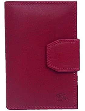 Dolphin exklusive Damen Leder Bügelbörse rot, 8xCC, 2 Scheinfächer, viele Fächer, ca. 9x13,2 cm