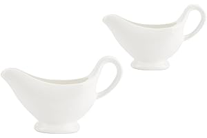 Yardwe Set 2 Barche Salsiere in Ceramica 6.5X4 Pollici Con Manico Contenitori Per Condimenti Salsa Aceto Spezie Per Cucina Casa Ristorante