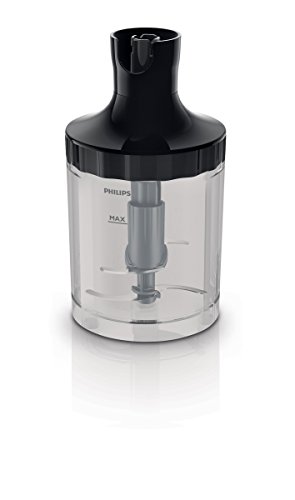 Philips HR1964/90 XL-Zerkleiner für SpeedTouch Stabmixer (1Liter, 4 Messer) schwarz