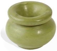 Tadelakt style Pistachio ashtray from Marrakesh with smoke stop cover, traditional craftsmanship, 100% handmade decorative object.