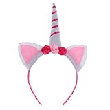 MagiDeal Einhorn Stirnband mit Ohren Kostüm Party Festival Fasching Kostüm – Rosa - 3
