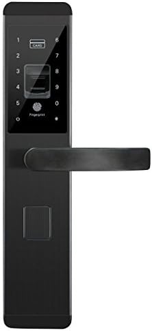 Smart Home Smart Fingerprint Lock Electronic Security Door Card Fingerprint Password Lock,ObsidianBlack-OneSize