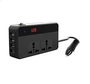 Vantro Car Power Inverter 200W with 4 USB & 2 AC Port with Digital Display and QC3.0