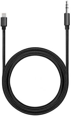 Headset Buddy: 1.2 meter Male 3.5mm to Male Lightning Nylon Aux Stereo Audio Cable (35M-LGHTM) (Black)