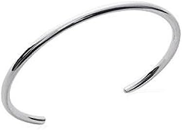 So Chic Bijoux© 925 Sterling Silver Smooth Open Bangle Bracelet Women Round Wire