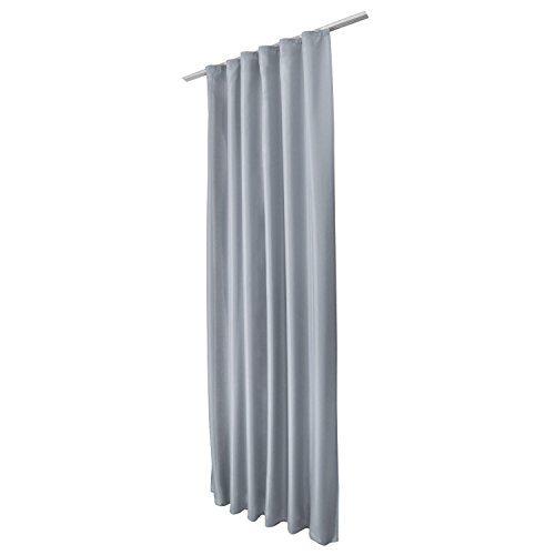 Beautissu® Blickdichter Kräuselband-Vorhang Amelie – 140×175 cm Grau – Dekorative Gardine Universalband Fenster-Schal - 4