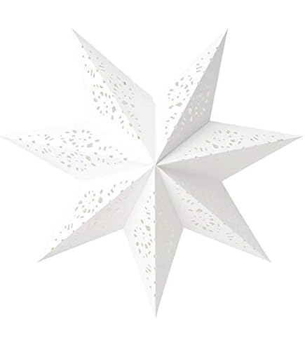 STRALA Leuchtenschirm Ikea Fensterdekoration Stern aus Papier/Pappe, Spitze/weiß, 48 cm Beleuchtung