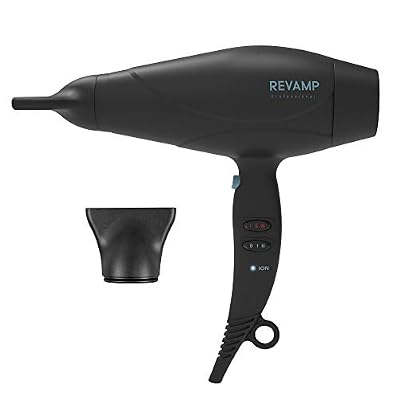 Revamp PROGLOSSTM 5000 Sèche-Cheveux | Avec Diffuseur et Concentrateur, Huiles Extra Douces Revitalisantes pour un Résultat Professionnel, Technologie Ionique pour des Cheveux Doux et Volumineux | Noir
