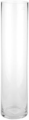 Glass Cylinder Vase 50 cm Our traditional clear glass cylinder vases are great for flower displays - just add decorative beads and some of our artificial flowers.