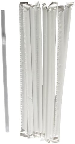 Daxwell Plastic Flex Straws, Wrapped, Translucent, C10000055B (Box of 400)