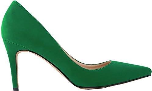 CFP YSE-952-1RB Womens Formal Business Comfy Noble Court Shoes Pointed Toe Leisure Lissom Shallow Mouth Breathable Elegant Nimble Stiletto Convenient Office Pumps Green UK 4