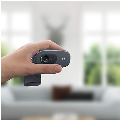 Logitech C270 HD Webcam, HD 720p/30fps, Widescreen HD Video Calling, HD Light Correction, Noise-Reducing Mic, for Skype, FaceTime, Hangouts, WebEx, PC/Mac/Laptop/MacBook/Tablet - Black - Image 4