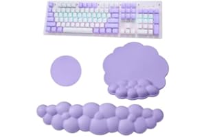 VUSDDY Bianco Cloud poggiapolsi per tastiera e mouse, tastiera morbida e confortevole, poggiapolsi, Wrist Rest, ergonomico in memory foam, set di poggiapolsi per computer, laptop, ufficio e giochi