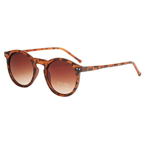 Preisvergleich Produktbild FEITONG Circular Sonnenbrille Classic Tone Spiegel Retro Transparente Gläser (B)