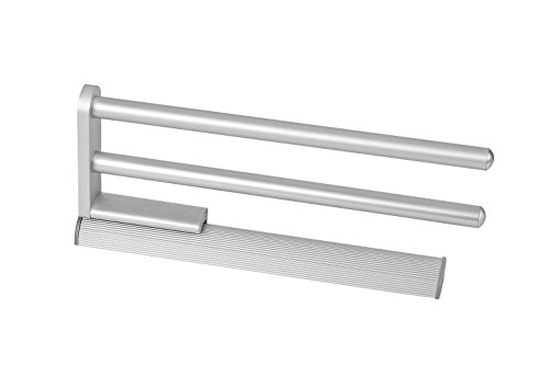 GedoTec® Moderner Design Handtuchhalter Handtuchauszug Geschirrtuchhalter ausziehbar SARAH aus Aluminium | Alu natur eloxiert | 2-armig | Höhe 41 mm | Markenqualität für Ihren Wohnbereich - 4