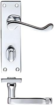Vic Scroll Lever Handles - Polished Chrome Lock / Latch / Bathroom / Euro Lock (Bathroom)