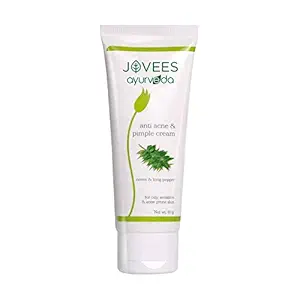 Jovees Ayurveda Neem & Long Pepper Anti Acne and Pimple Cream, 60 gms | Oily, Sensitive & Acne Prone Skin | Paraben & Alcohol Free | Helps Clear Acne & Prevents Future Breakout