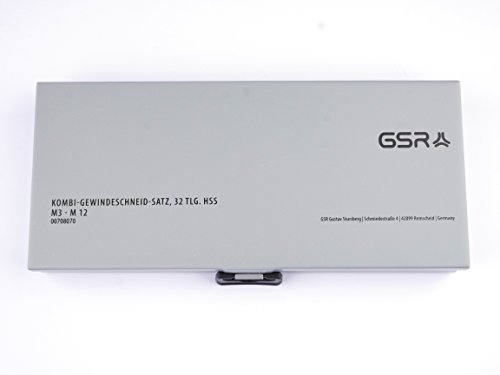 PROFI 32 tlg. Gewindeschneid Satz metrisch M3-M12 HSSG von GSR Gustav Stursberg [00708070] | Handgewindebohrer + Gewindeschneider + Schneideisen + verstellbares Windeisen + Schneideisenhalter + Gewindeschablone + inklusive kostenloser Gewinde-Anleitung zum professionellen Gewindeschneiden - 4