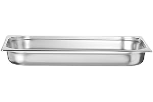 HENDI Bac Gastronorme, GN 1/1, résistance thermique -40 °C à 300 °C, utilisable dans des fours à convection, des réfrigérateurs, des bain-maries, des chafing dishes, 9L, 530x325x(H)65mm, inox