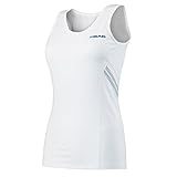 Cuello redondo. Head Club Tank Top Womens Camiseta de Tirantes, Mujer, Blanco y Azul Marino, Mediano