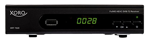 Xoro HRT 7620 KIT Full HD „HEVC“ DVBT/T2 Receiver (HDTV, SCART, Mediaplayer, PVR Ready, USB 2.0, LAN inklusiv HAN 100 DVB-T2 Antenne und HDMI Kabel) schwarz - 2