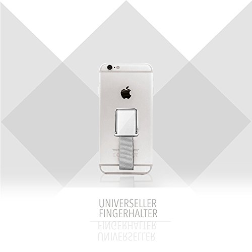 ProtectPax Smartphone Fingerhalter mit Halter Griff Handyhalter Handy Halterung Einhandbedienung fÃ¼r iPhone Samsung Sony LG Huawei uvm. Silber/Metall