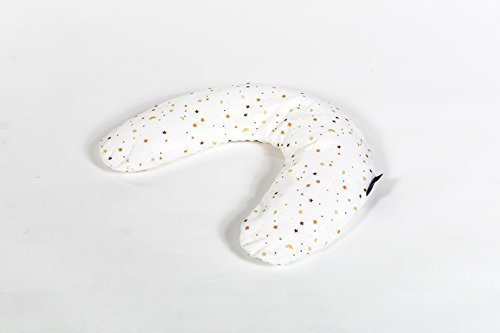 Träumeland T041011 Seitenlagerungskissen Design 15 mit geräuscharmer EPS-Perlenfüllung, Bezug 100% Baumwolle, rot/orange