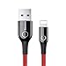Produktbild Lightning Kabel,1m Smart Auto Disconnect Nylon Geflochtene Ladekabel mit LED-Licht Kompatibel mit iPhone X/iPhone 8/8 Plus/7/7Plus/6/6 Plus /6s/6sPlus/5/5s/SE/iPadmini/iPod(3.3ft/1m,rot)