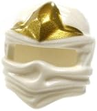 LEGO Ninjago - 10 Minifiguren Helme Kopfbeckungen in weiss mit goldenem 3-Punkt-Emblem - Lego