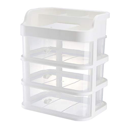 Preisvergleich Produktbild Kosmetische Aufbewahrungsbox Mit Spiegel Kosmetiktasche Desktop-Schublade Typ Europäische Endverarbeitung, Zweiter Stock, DREI Etagen (größe : Three Floors)