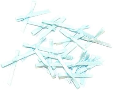 Papercellar Mini Satin Ribbon Bows Pale Blue - per pack