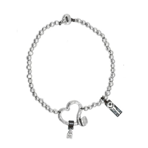 Uno de 50 Unisex-Kette mit Symbolen aus Metalmix mit 15 Mikron Silber COL0475MT