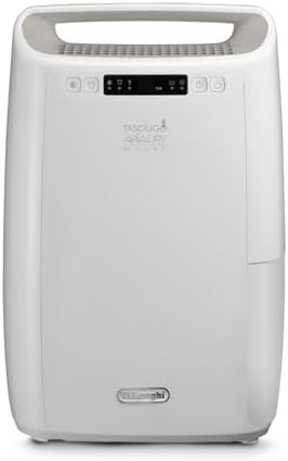 De’Longhi Tasciugo AriaDry Multi - Deumidificatore Casa Portatile, Sistema di Filtrazione a 3 Azioni, Assorbi Umidità 14L/Giorno, Asciugabiancheria, Antimuffa, Bassa Rumorosità, Bianco (DEXD214RF)
