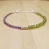  Amethyst Peridot Perlen Armband mit Sterling Silber Ergebnisse 6,50\