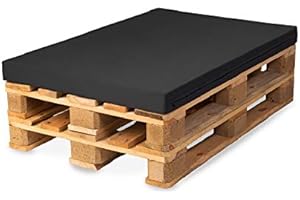 ‎TEXDEKO TexDeko BEZUG (ohne Schaumstoff/Füllung) für Paletten-Kissen aus Kunstleder Palettenpolster zum Austausch mit Reißverschluss (Polsterhöhe: 12cm, Anthrazit)