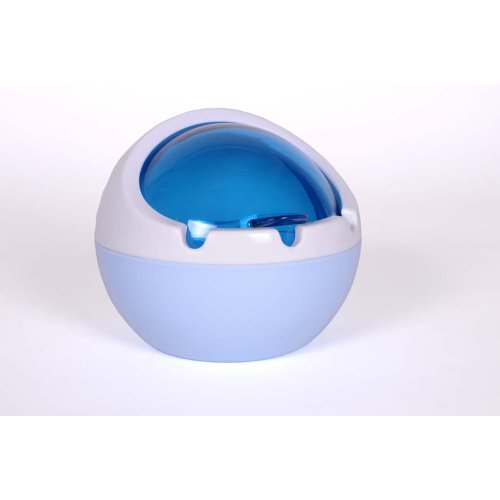 HAB & GUT (ASH-SPACE-V) Aschenbecher Space RETRO mit Klappe, Höhe 8 cm, Farbe: hellblau / weiss