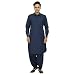 Arzaan Chikan Handicraft Navy Blue Pathani Suit RS.899.00