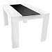 Produktbild agonia DESIGN 140 x 90 ESSTISCH Esszimmertisch Tisch weis mit Glas schwarz - mit kratzfester Melamin Beschichtung