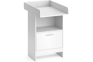 Vicco Wickelkommode Leo, Weiß, 60 x 103 cm mit Schublade