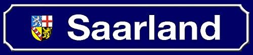 ComCard Saarland Straßenschild Germany with coat of arms Tin Metal Sign Tin 46x10 cm