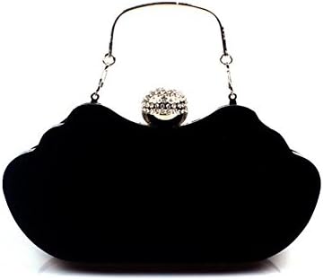 Women Bags Clutch Dress Evening Party Wedding Velvet Shoulder Handbag , black